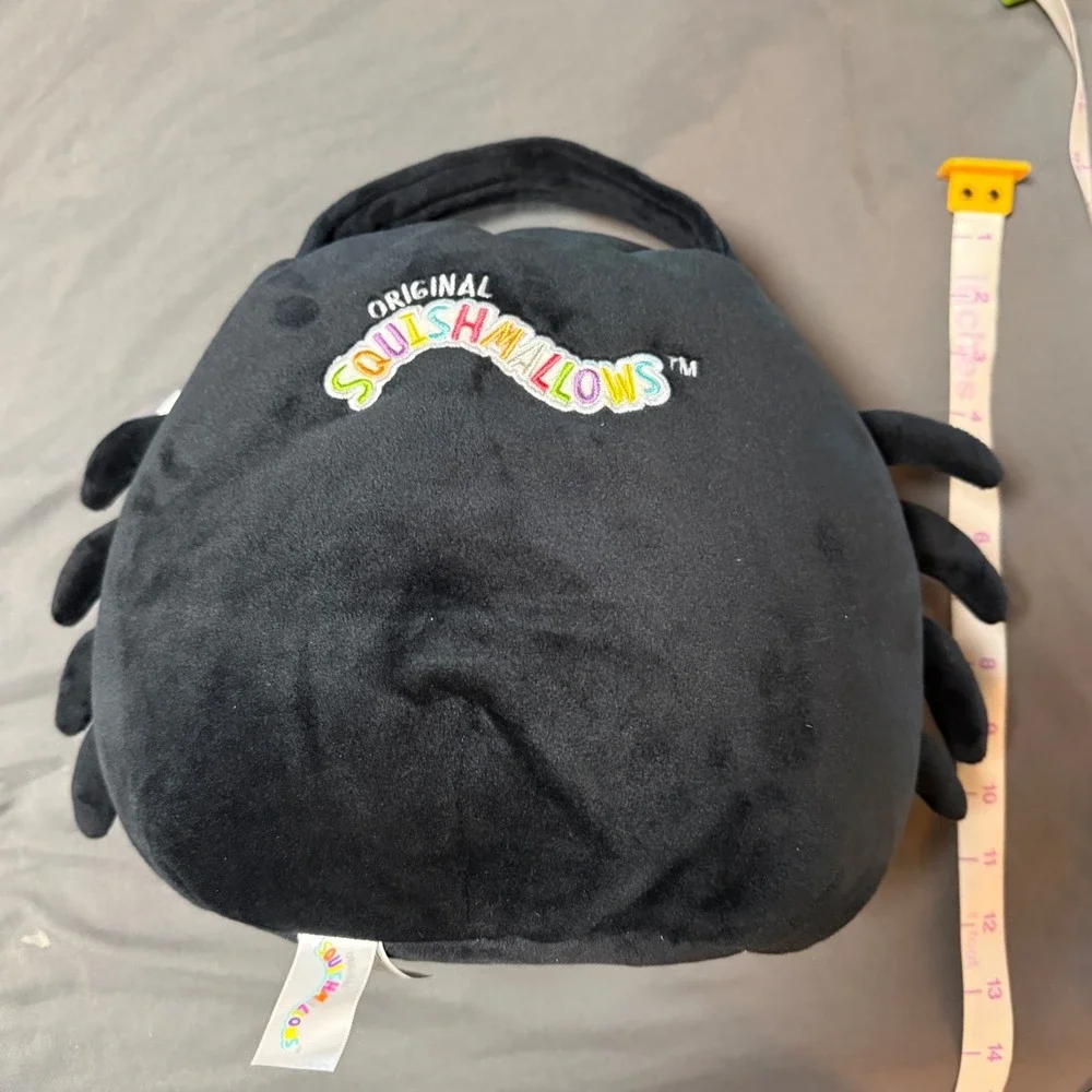NWT Squishmallows Bella Spider‎ Treat Pail Halloween Black Autumn Soft Stuffie